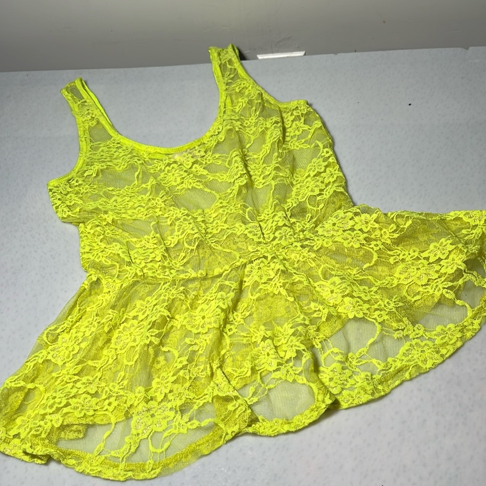 One Clothing Yellow Lace Teddy Dress Seductive Wear